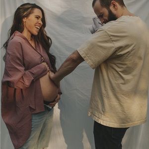 Oversized purple button up